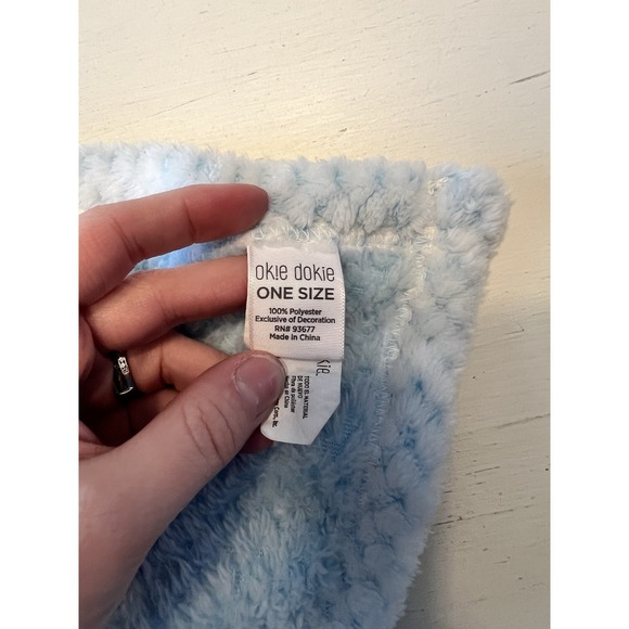 Okie Dokie Blue Puppy Dog Plush Security Blanket Popcorn Fleece Lovey Snuggler - Picture 2 of 4